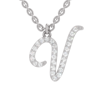 0.31 Carat Velvet V Pendant | 14K White Gold