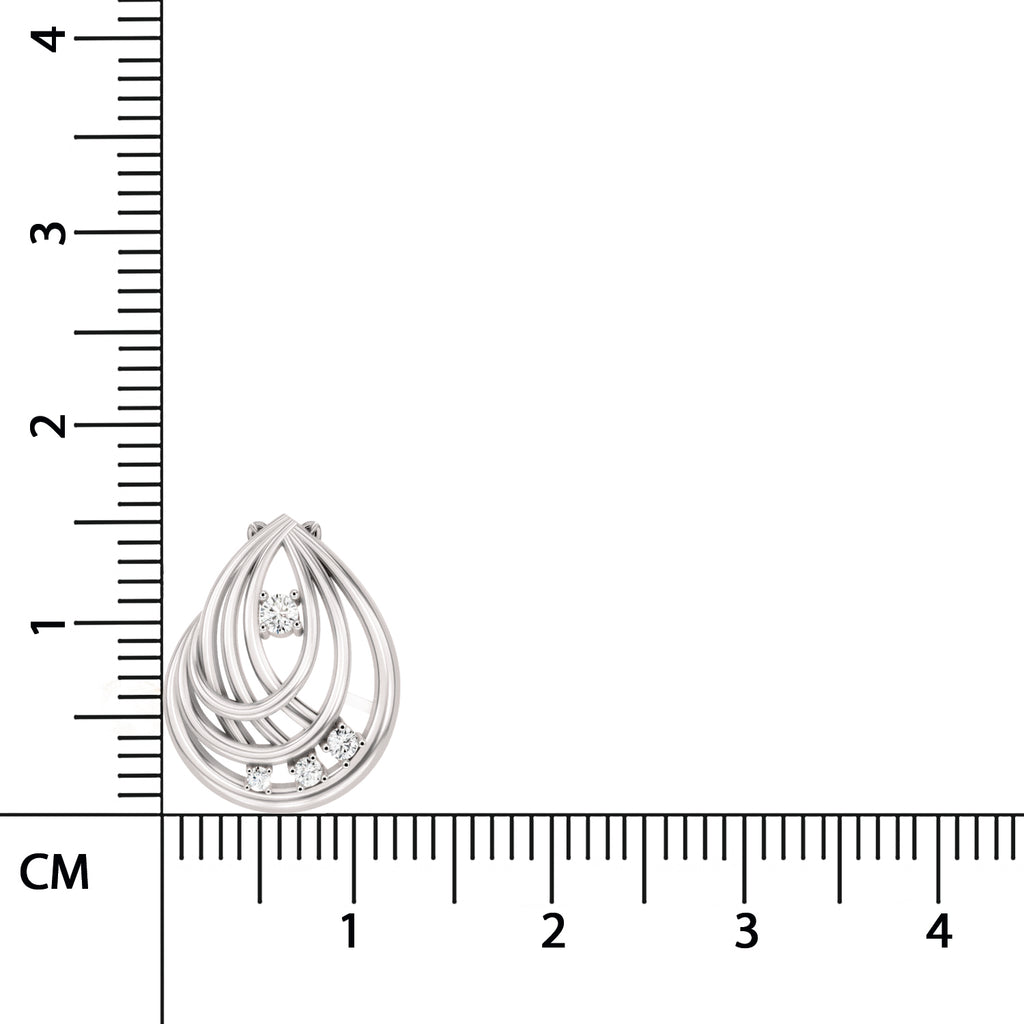 0.06 Carat Round Swirl Pendant | 14K White Gold