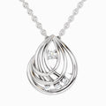 0.06 Carat Round Swirl Pendant | 14K White Gold