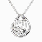0.06 Carat Round Swirl Pendant | 14K White Gold