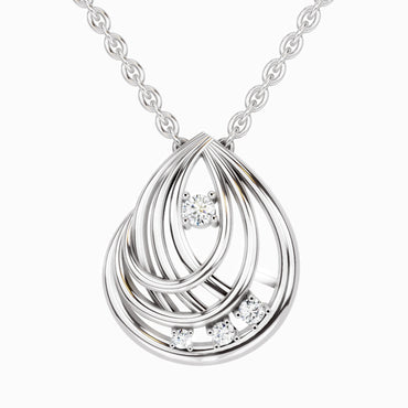 0.06 Carat Round Swirl Pendant | 14K White Gold