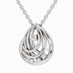 0.06 Carat Round Swirl Pendant | 14K White Gold