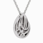 0.06 Carat Round Swirl Pendant | 14K White Gold