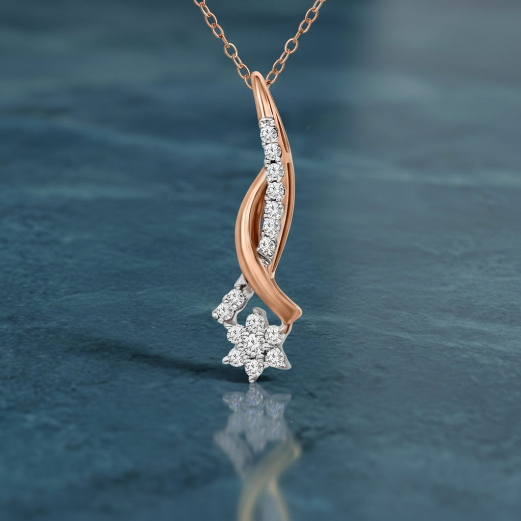 0.16 Ct Diamond Pendant Necklace in 14Kt
