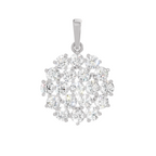 0.33 Carat Medallion Cluster Pendant | 14K White Gold