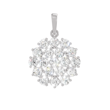 0.33 Carat Medallion Cluster Pendant | 14K White Gold