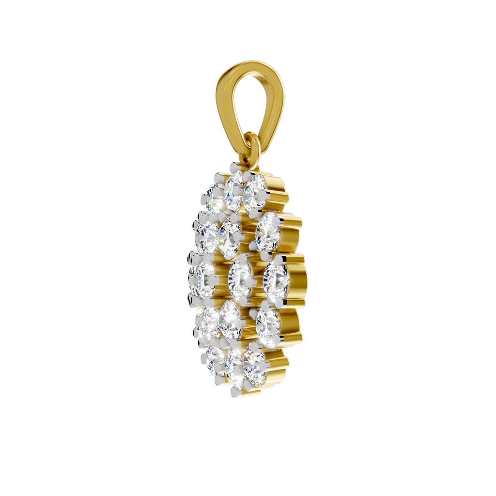 0.33 Carat Medallion Cluster Pendant | 14K Yellow Gold
