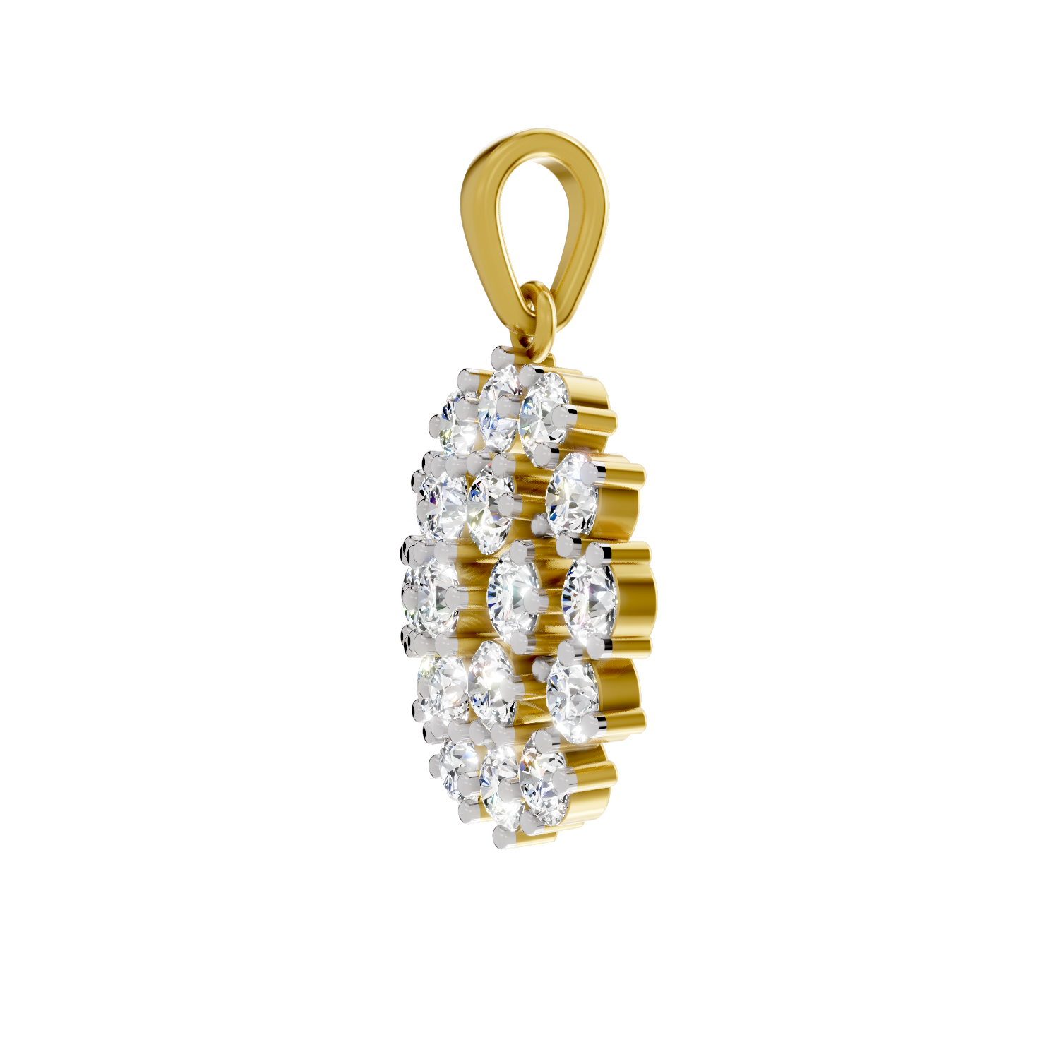 0.33 Carat Medallion Cluster Pendant | 14K Yellow Gold