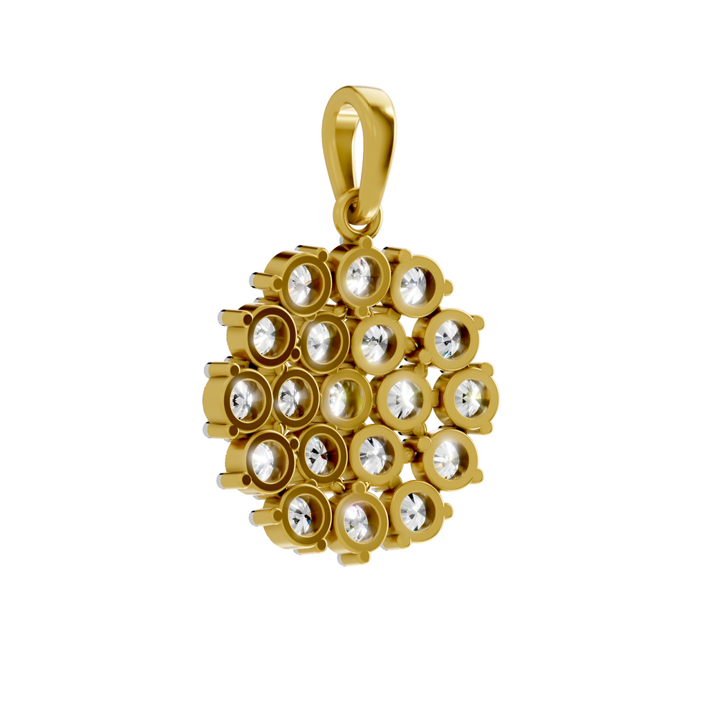 0.33 Carat Medallion Cluster Pendant | 14K Yellow Gold