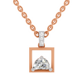 0.29 Carat Half-Moon Frame Pendant | 14K Rose Gold