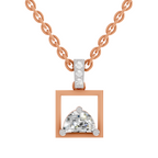 0.29 Carat Half-Moon Frame Pendant | 14K Rose Gold
