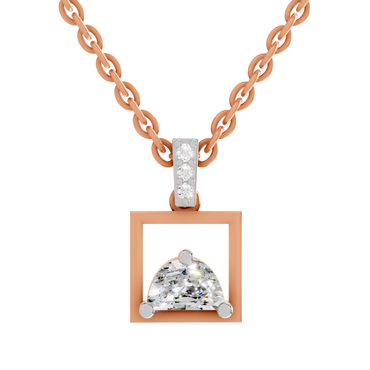 0.29 Carat Half-Moon Frame Pendant | 14K Rose Gold