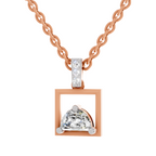 0.29 Carat Half-Moon Frame Pendant | 14K Rose Gold