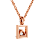 0.29 Carat Half-Moon Frame Pendant | 14K Rose Gold