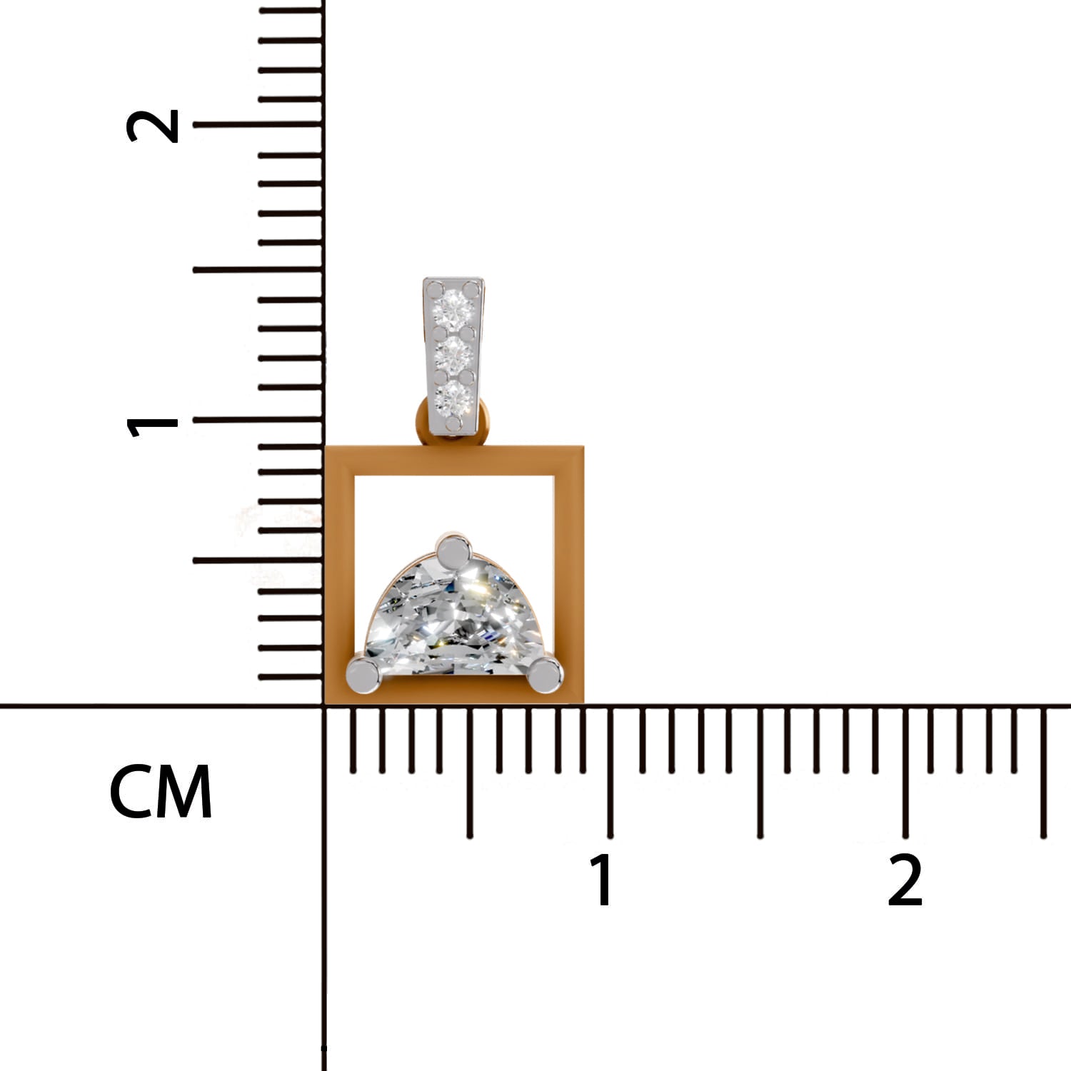 0.29 Carat Half-Moon Frame Pendant | 14K Rose Gold