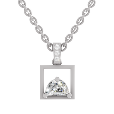 0.29 Carat Half-Moon Frame Pendant | 14K White Gold
