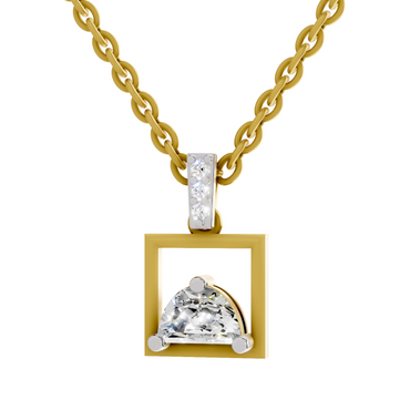 0.29 Carat Half-Moon Frame Pendant | 14K Yellow Gold