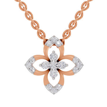 0.25 Carat Lab Grown Diamond Floral Pendant in 14K