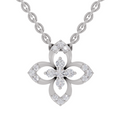 0.25 Carat Round Shape Floral Pendant | 14K White Gold