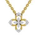 0.25 Carat Round Shape Floral Pendant | 14K Yellow Gold