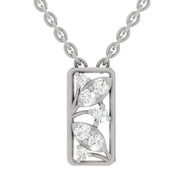 0.26 Carat Round Shape Everleaf Pendant | 14K White Gold