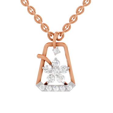 0.25 Carat Lab Grown Diamond Blossom Frame Pendant in 14K