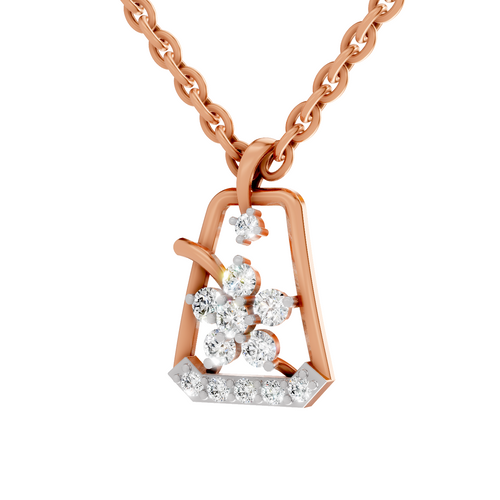 0.25 Carat Lab Grown Diamond Blossom Frame Pendant in 14K