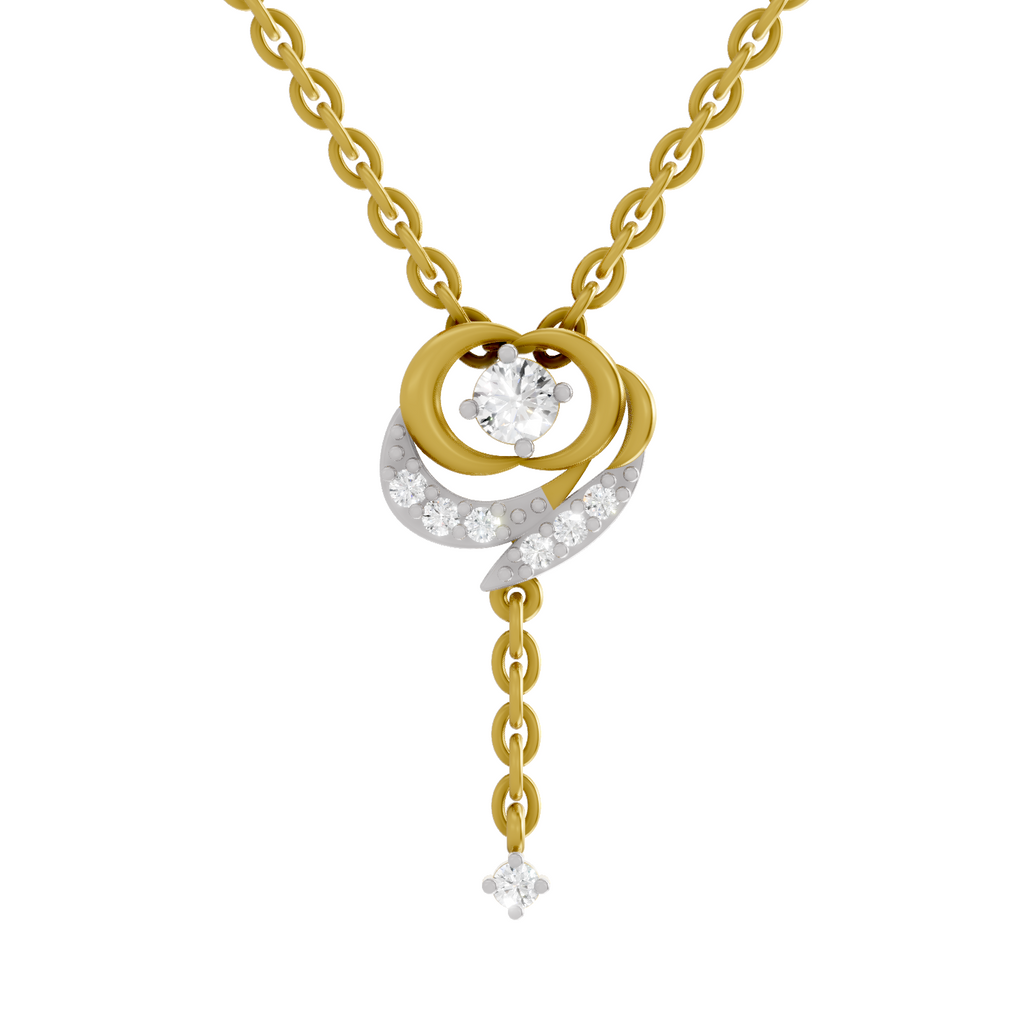 0.19 Carat Round Shape Infinity Drop Pendant | 14K Yellow Gold