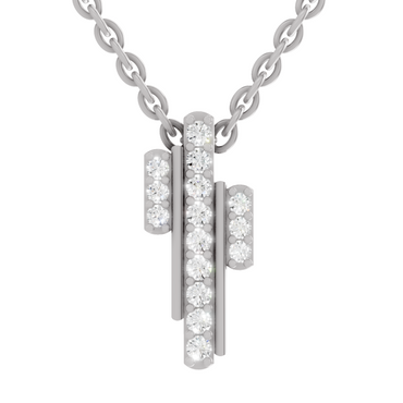 0.23 Carat Round Shape Skyline Pendant | 14K White Gold