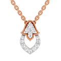 0.3 Carat Round Shape teardrop Pendant | 14K Rose Gold