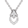 0.3 Carat Round Shape teardrop Pendant | 14K White Gold