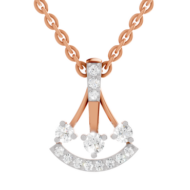 0.31 Carat Round Shape Celestial Arc Pendant | 14K Rose Gold