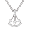 0.31 Carat Round Shape Celestial Arc Pendant | 14K White Gold