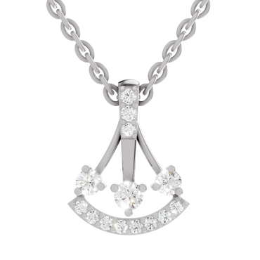 0.31 Carat Round Shape Celestial Arc Pendant | 14K White Gold