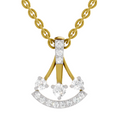 0.31 Carat Round Shape Celestial Arc Pendant | 14K Yellow Gold