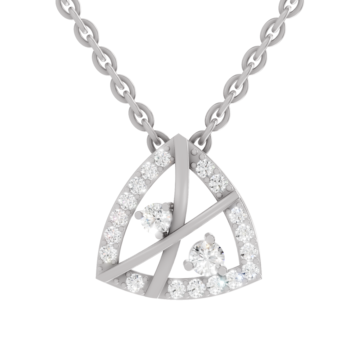 0.29 Carat Round Shape Trinity Spark Pendant | 14K White Gold