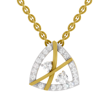 0.29 Carat Round Shape Trinity Spark Pendant | 14K Yellow Gold