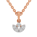 0.25 Carat Round Shape Trinity Bloom Pendant | 14K Rose Gold