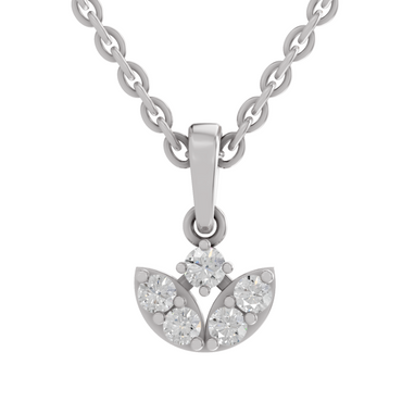 0.25 Carat Round Shape Trinity Bloom Pendant | 14K White Gold