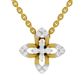 0.25 Carat| 925 Sterling Silver Gold Plated Flower Pendant Necklace