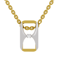 0.02 Carat| 925 Sterling Silver Gold Plated Pop Top Fashion Pendant Necklace