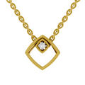 0.02 Carat| 925 Sterling Silver Gold Plated Geometric Pendant Necklace