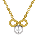 0.02 Carat| 925 Sterling Silver Gold Plated Infinity Pendant Necklace