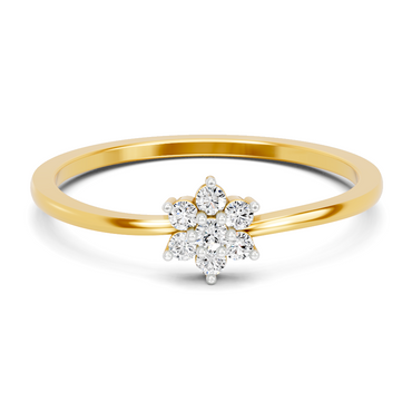 Sparkles Lab Grown Diamond 0.13 Celestial Bloom Ring| 14K Yellow Gold