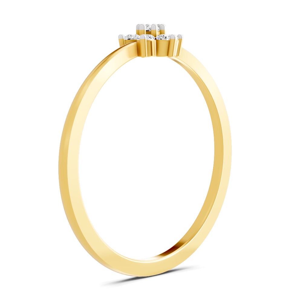 Sparkles Lab Grown Diamond 0.13 Celestial Bloom Ring| 14K Yellow Gold