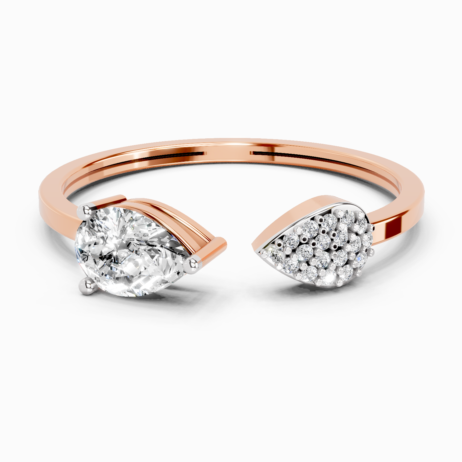 0.55 Ct Pear Ring | 14K Rose Gold