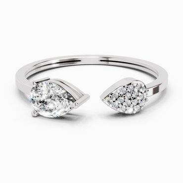 0.55 Ct Pear Ring | 14K White Gold