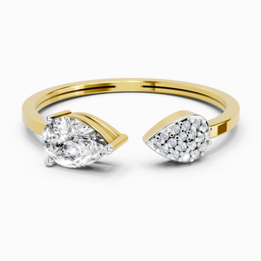 0.55 Ct Pear Ring | 14K Yellow Gold