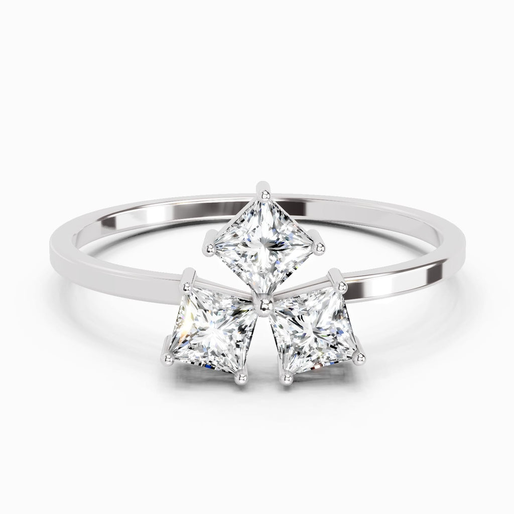 0.45 Carat Princess Shape Diamond Ring | 14K White Gold