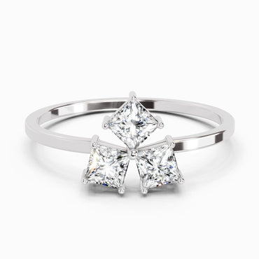 0.45 Carat Princess Shape Diamond Ring | 14K White Gold